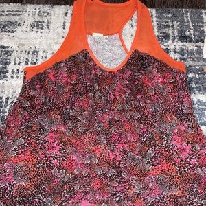 Feather Pattern Coral Tank Top